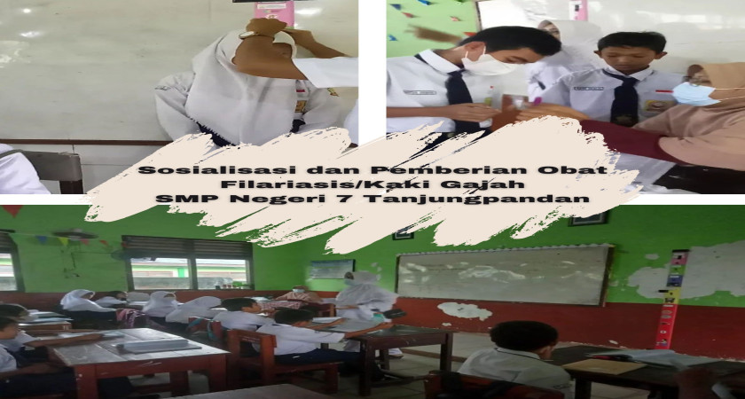 Sosialisasi dan Pemberian Obat Filariasis/Kaki Gajah di SMP Negeri 7 Tanjungpandan