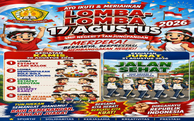 Semarak HUT Ke-81 Kemerdekaan RI, SMP Negeri 7 Tanjungpandan Gelar Lomba dan Jalan Sehat